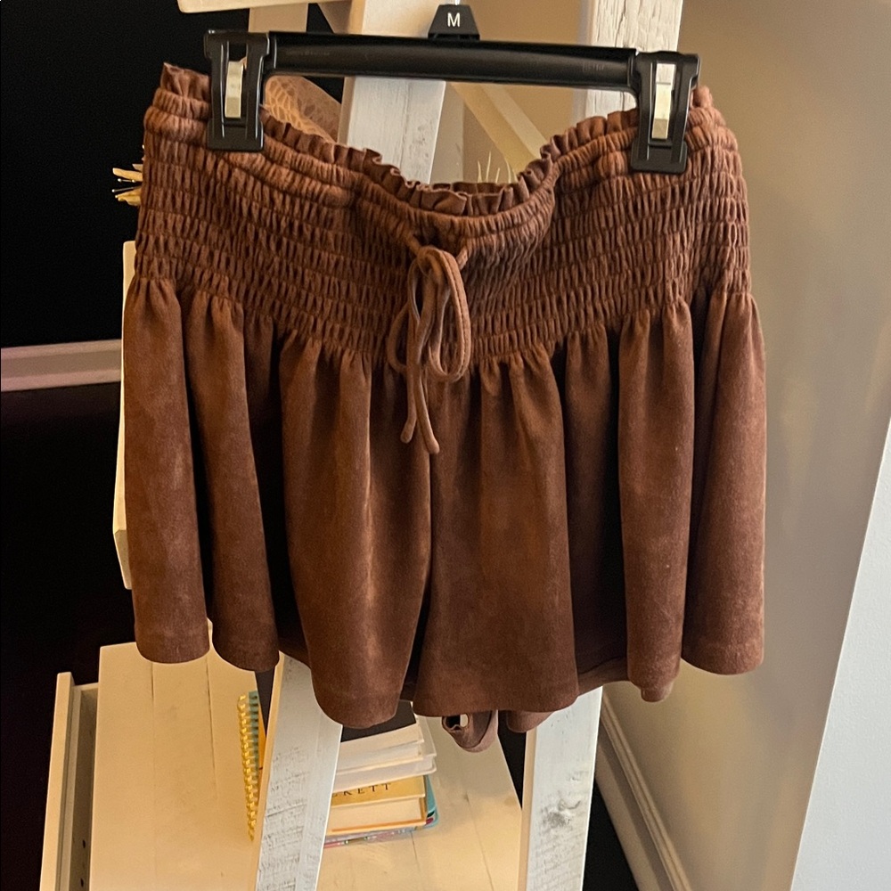 Brown Suede Mini Skirt